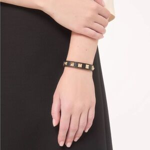 NWT Valentino rockstud black leather bracelet